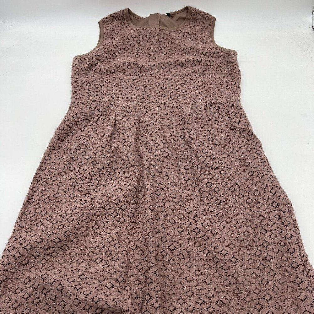 Stile Benetton Brown Lace Overlay Sheath Dress size medium